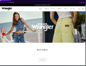Wrangler Jeans公式サイトのクローンを表示する偽Webサイト